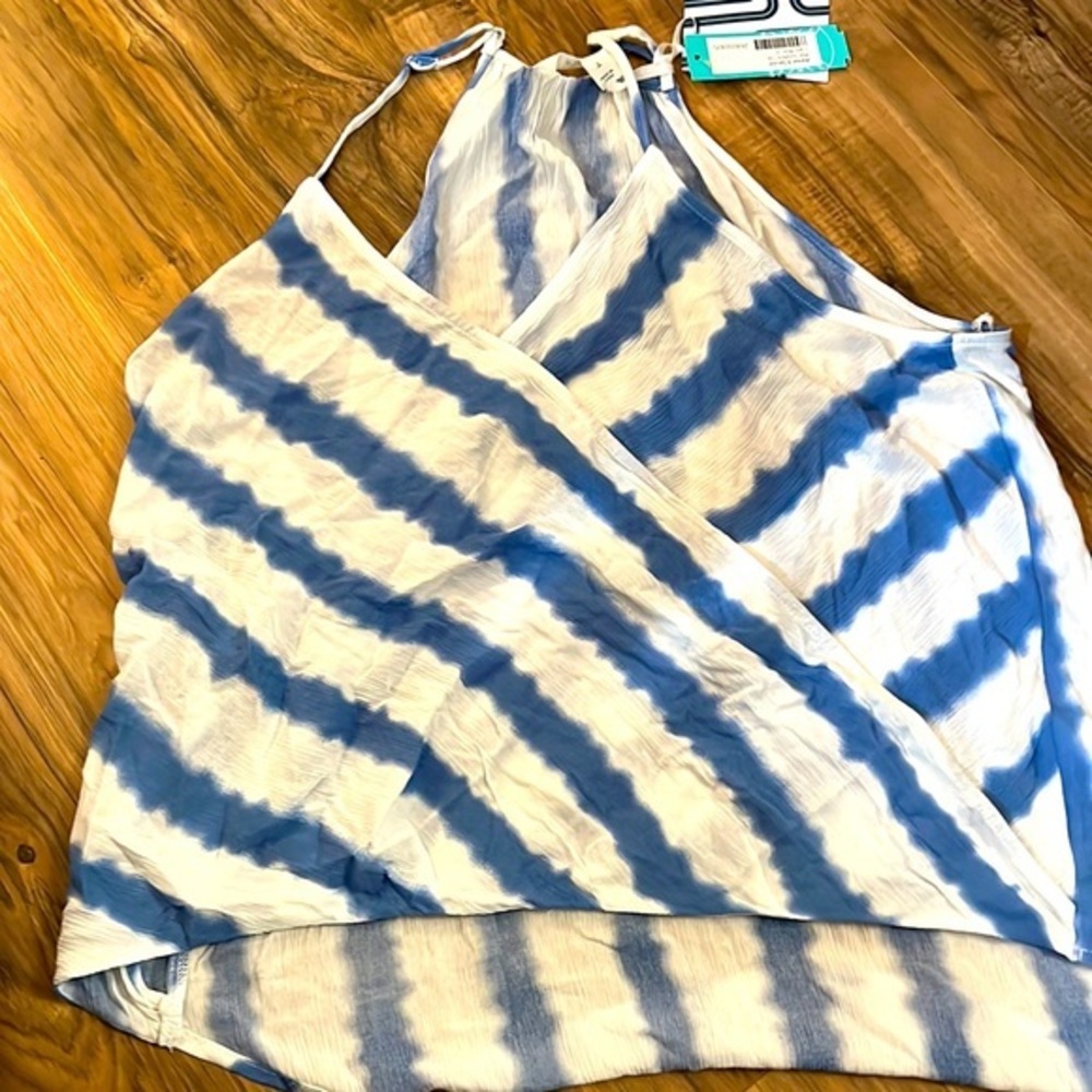 Market spruce blouse sleeveless Mac surplice L NWT